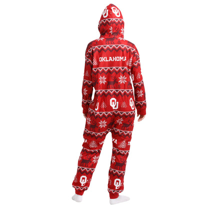 FOCO Unisex NCAA College Team Ugly Pattern Matching Holiday Pajamas One Piece Onesie