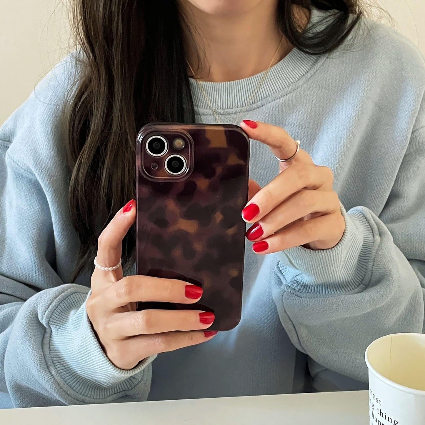 Aesthetic Tortoise Shell Phone Case for iPhone 17 Pro 6.3in,Retro Cool Girl Leopard Print Brown Amber Trendy Full Camera Protective Cover for iPhone 17pro 6.3"