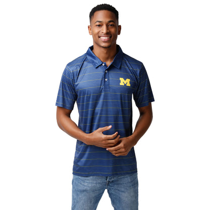 FOCO NCAA Mens NCAA College Team Logo Striped Polyester Polo Short Sleeve Shirt