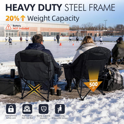 Oversized Camping Chairs for Adults - Heavy Duty Padded Outdoor Camp Chair