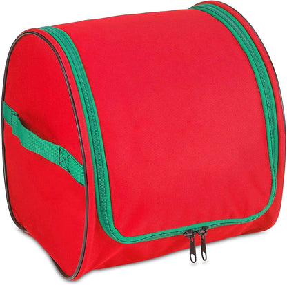 HOLDN’ STORAGE Premium Christmas Light Storage Bag – Heavy Duty Tear Proof 600D/Inside PVC Material with Reinforced Handles - 3 Reels Stores up to 375 Ft of Mini Tree Lights & Extension Cords Red