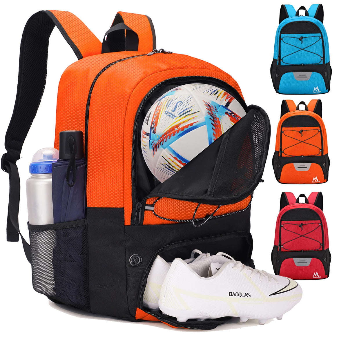 Hsmihair Soccer Bag,Youth Soccer Backpack with Ball and Cleat Compartment