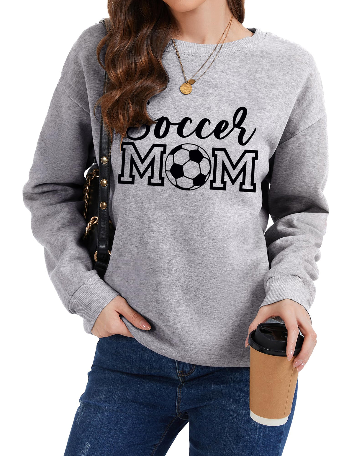 Womens Soccer Mom Sweatshirt Soccer Graphic Shirts Football Outfits