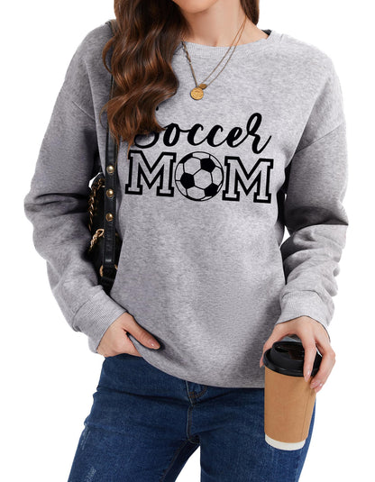Womens Soccer Mom Sweatshirt Soccer Graphic Shirts Football Outfits