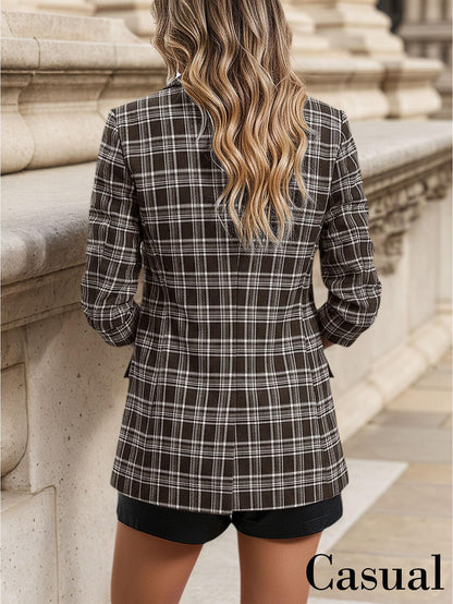 2026 Women's Fall Plaid Blazer Jacket