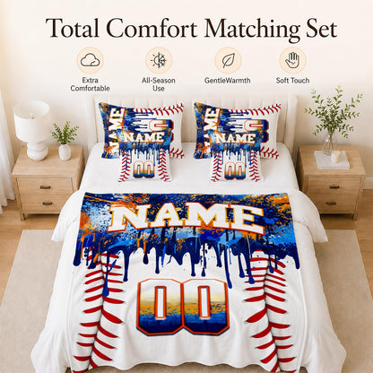 Kids Blanket Custom Baseball Blankets, Splashed Ink Throw Bed Travel