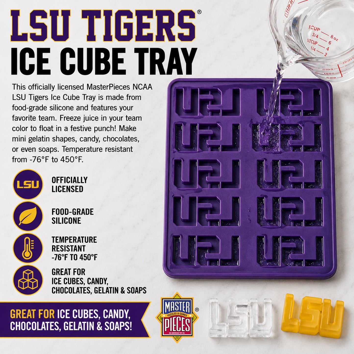 Masterpieces Fanpans Ncaa Alabama Crimson Tide Silicone Ice Cube Tray Set - Fun Alabama Merchandise, Dishwasher Safe