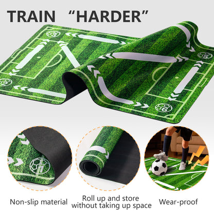 Soccer training mat,Soccer training equipment accessories for All Ages to Improve Speed Strength Agility and Coordination,Anti-Slip/Silent Mat