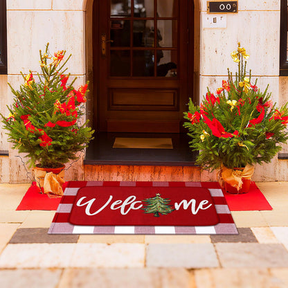 Tinideya 2 Pcs Halloween Door Mats Outdoor Layered Ghost Front Door Mat