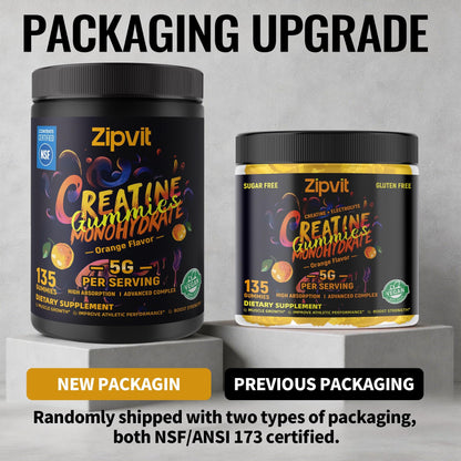 Creatine Monohydrate Gummies, NSF Certified Creatine Gummy, 5g Dose for Men & Women to Support Muscle, Strength, Recovery, Cognitive Health & Memory, Pineapple Flavor, 135 Gummies