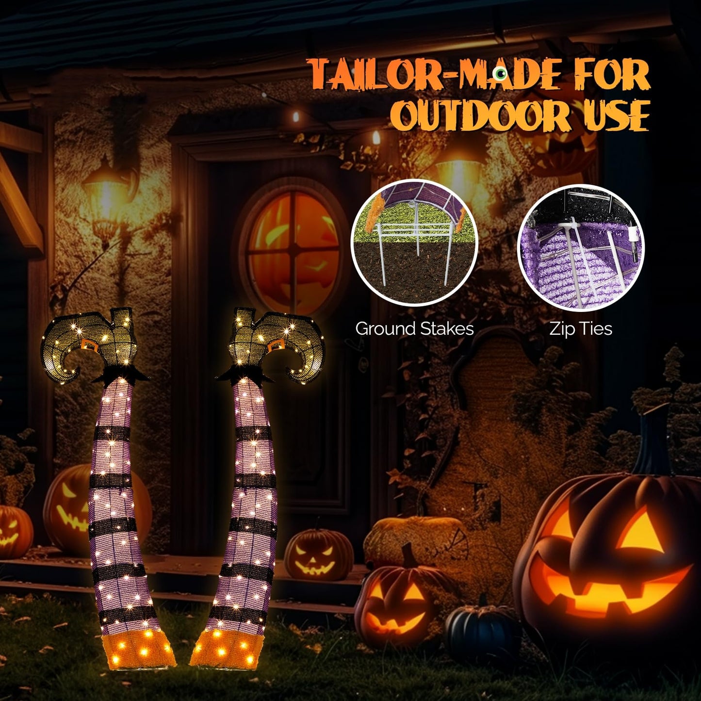 AW 9Ft Animatronics Flying Witch Hovering Broom Animated AC 100V-240V Halloween Outdoor Decoration Motion Activated 2026