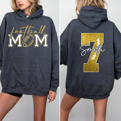 Personalized Football Mom Shirt with Kids Names and Jersey Number, Custom Football Mama Shirt, Women Sport Shirts