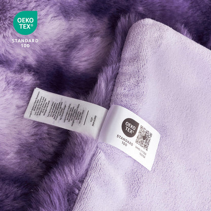 Cozy Bliss Faux Fur Throw Blanket for Couch, Fuzzy Soft Plush Thick Bubble Blanket for Sofa Bedroom Living Room, 50 * 60 Inches Tie Dye Pink