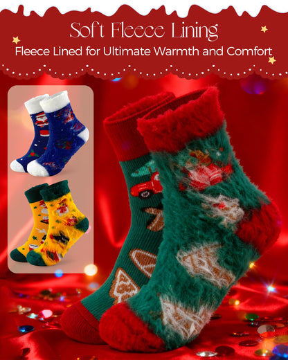 AIVEI Halloween Gifts Fuzzy Socks for Women Boo Spooky Basket Stuffers