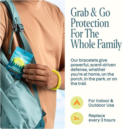 Cliganic Mosquito Repellent Bracelets for Kids & Adults, Natural, 20 Pack