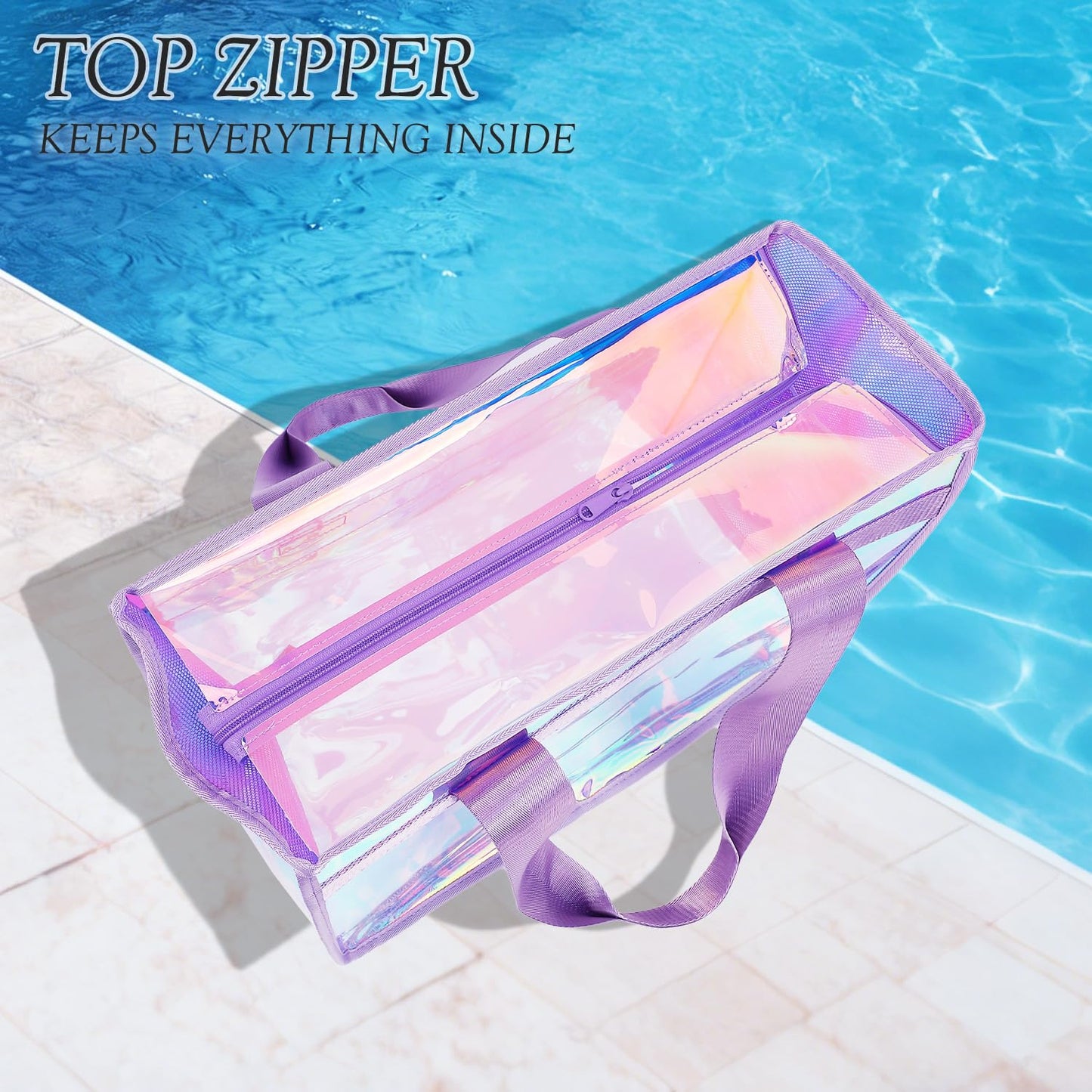 Fammart Iridescent Clear Beach Bags (Waterproof)