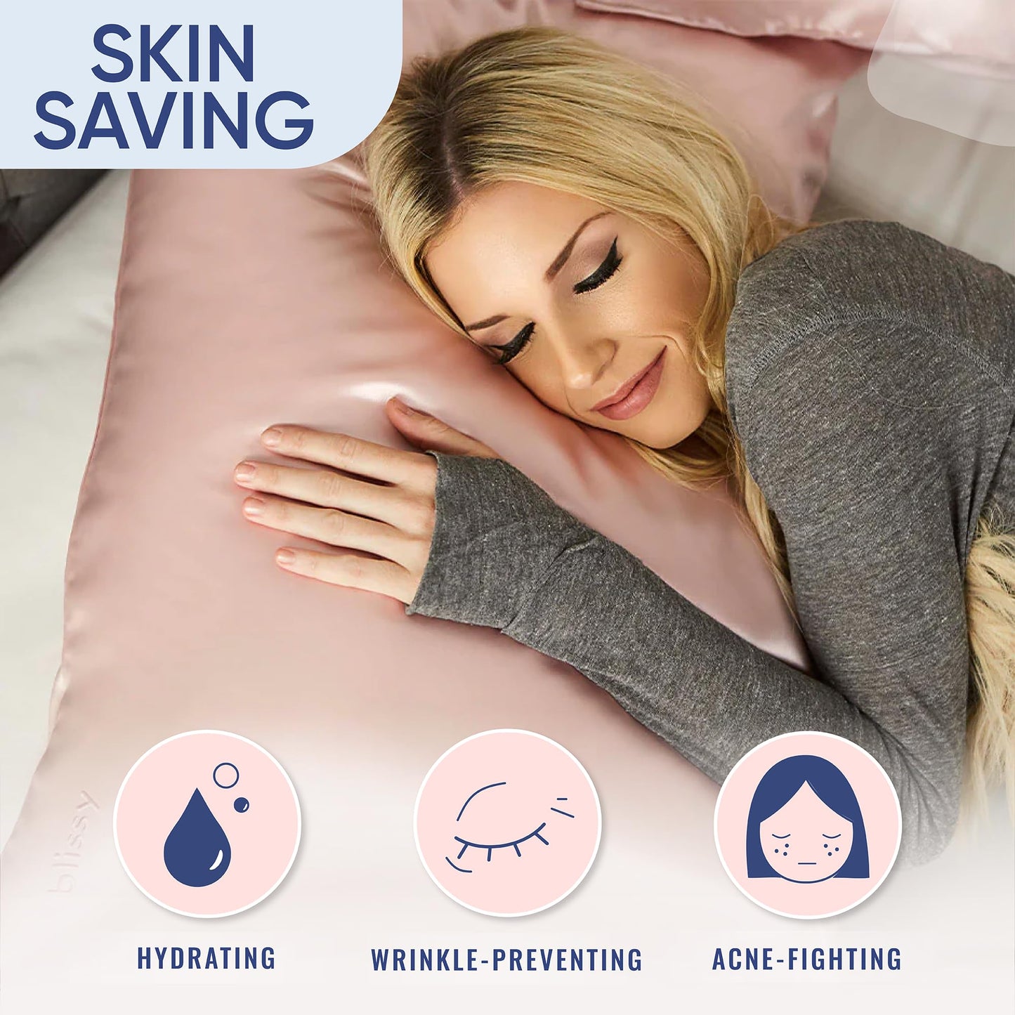 Blissy Silk Pillowcase - 100% Pure Mulberry Silk