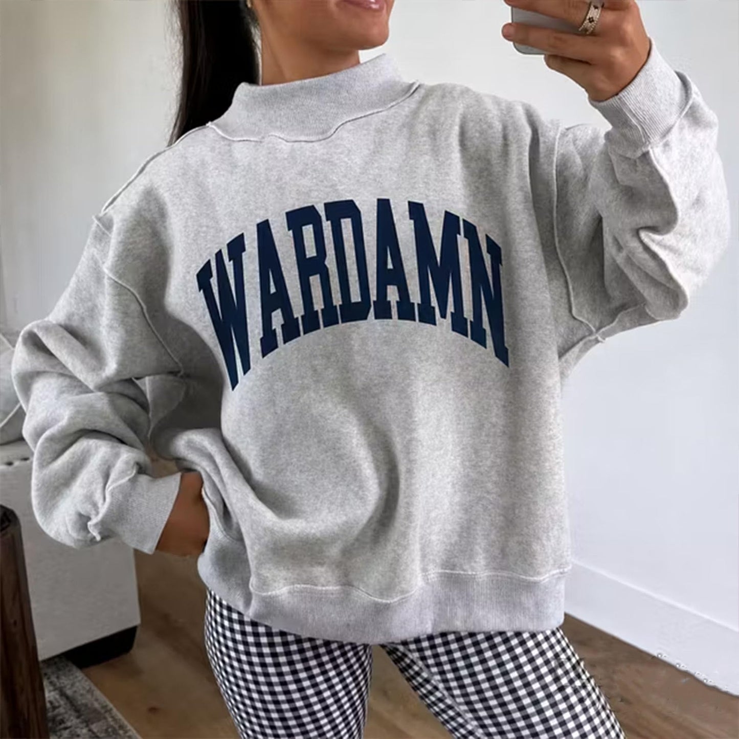 Personalized College Team Reversible Mockneck Sweatshirt, Custom Name with Font & Color Choices