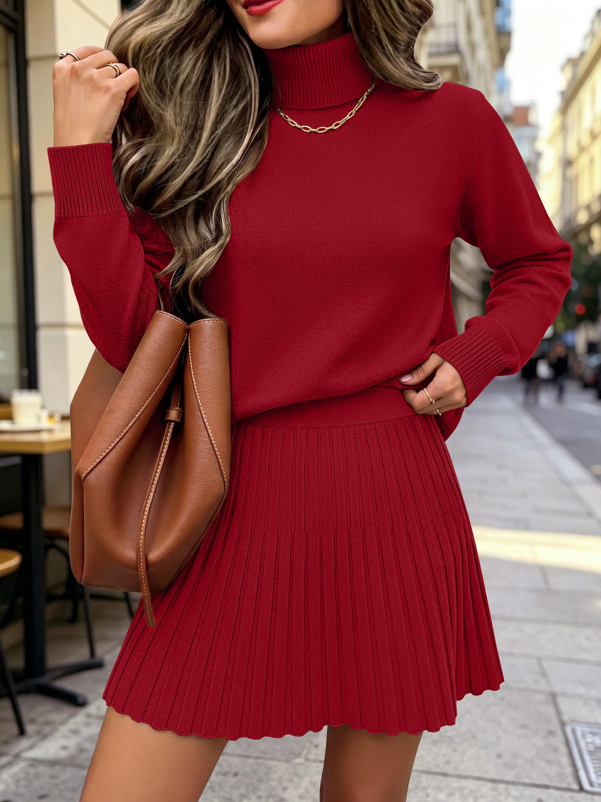 Caracilia Skirt Sets for Women Fall 2 piece Outfits