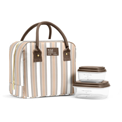 Fit & Fresh Bloomington Lunch Bag for Women - Insulated Large Lunch Box for Work with Containers, Leak-Resistant, Stain-Resistant, Zipper Closure, Cheetah