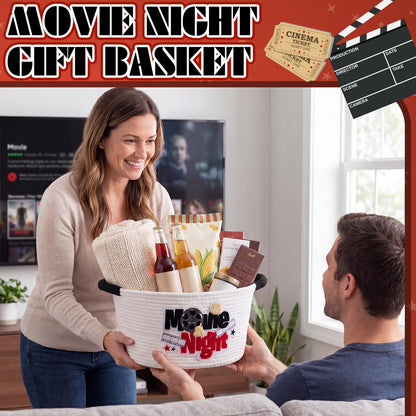 Yungyan Halloween Movie Night Supplies Snack Tray, Orange Gift Basket