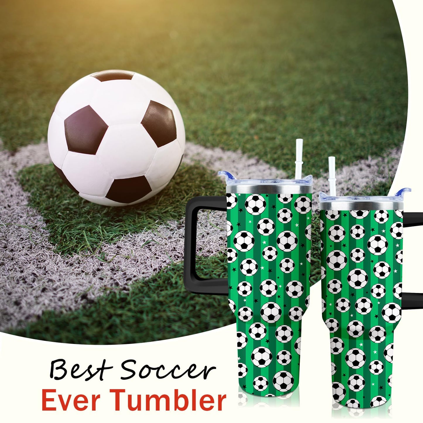 Baseball Mom 40 oz Tumbler with Handle and Straw Lid Leak Proof