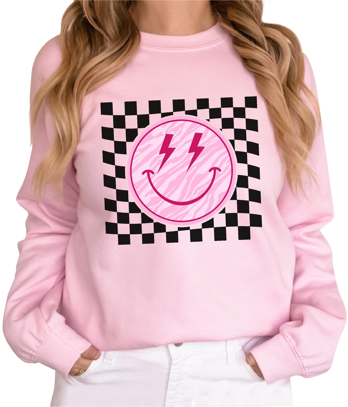 TEEAMORE Smiley Face Sweatshirt