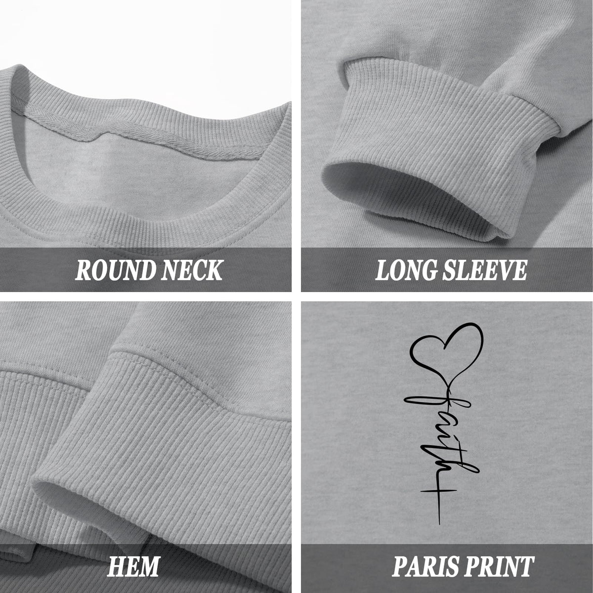 KIEKIECOO Faith Christian Sweatshirts