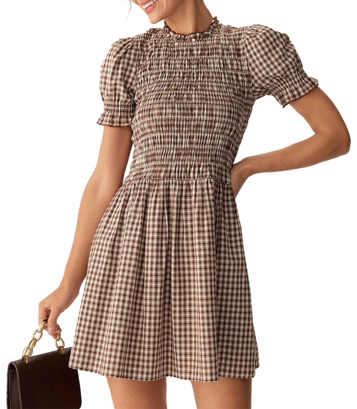 RIHOAS Plaid Gingham Mini Dress