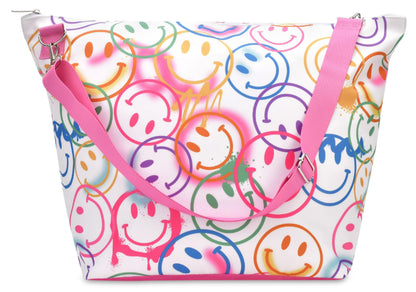iscream Girls' Weekender Travel Tote Bag with Adjustable Strap and Interior Zipper Pocket - Bright Rainbow Collection