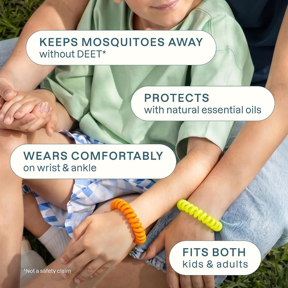 Cliganic Mosquito Repellent Bracelets for Kids & Adults, Natural, 20 Pack