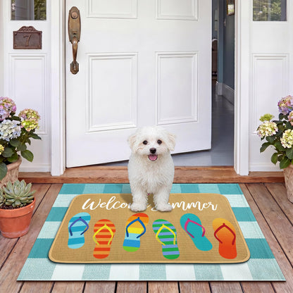 Tinideya 2 Pcs Halloween Door Mats Outdoor Layered Ghost Front Door Mat