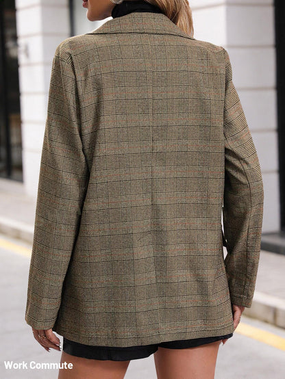 2026 Women's Fall Plaid Blazer Jacket