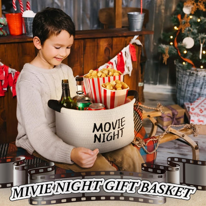 Yungyan Halloween Movie Night Supplies Snack Tray, Orange Gift Basket