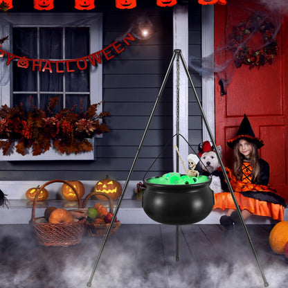 AYGXU Halloween Decorations Indoor,Black Witches Cauldron,Halloween Party Decorations,Plastic Cauldron Pot,Bubble Witch Cauldron DIY Set for Kitchen Table Decor