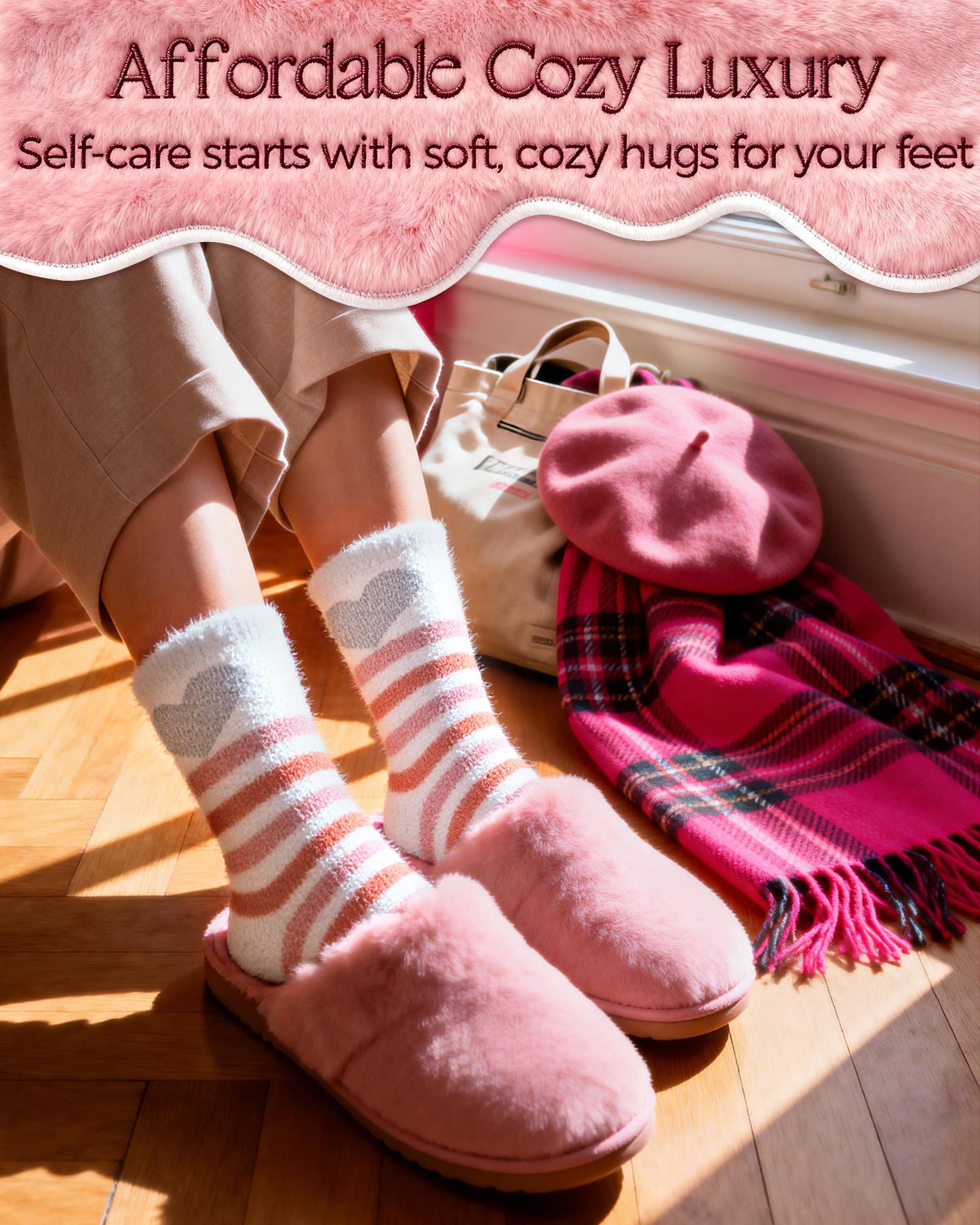 AIVEI Halloween Gifts Fuzzy Socks for Women Boo Spooky Basket Stuffers