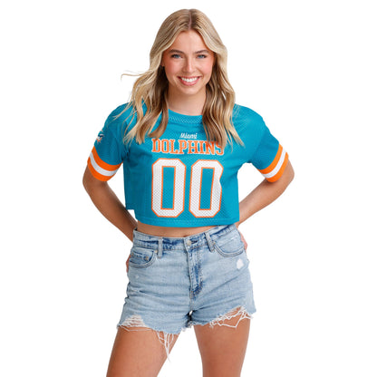 FOCO NFL Womens NFL Ladies Fashion Gameday Jersey Mesh Crop Top Shirt