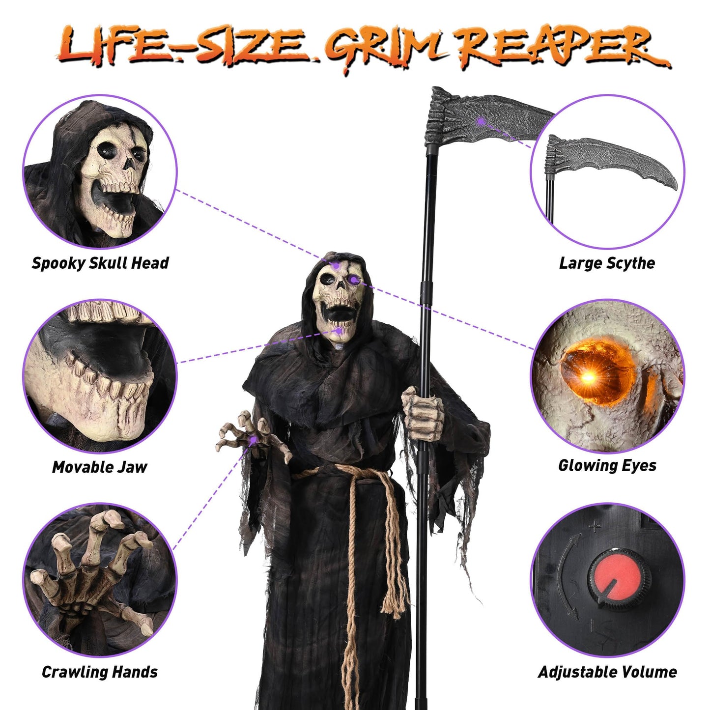 AW 9Ft Animatronics Flying Witch Hovering Broom Animated AC 100V-240V Halloween Outdoor Decoration Motion Activated 2026