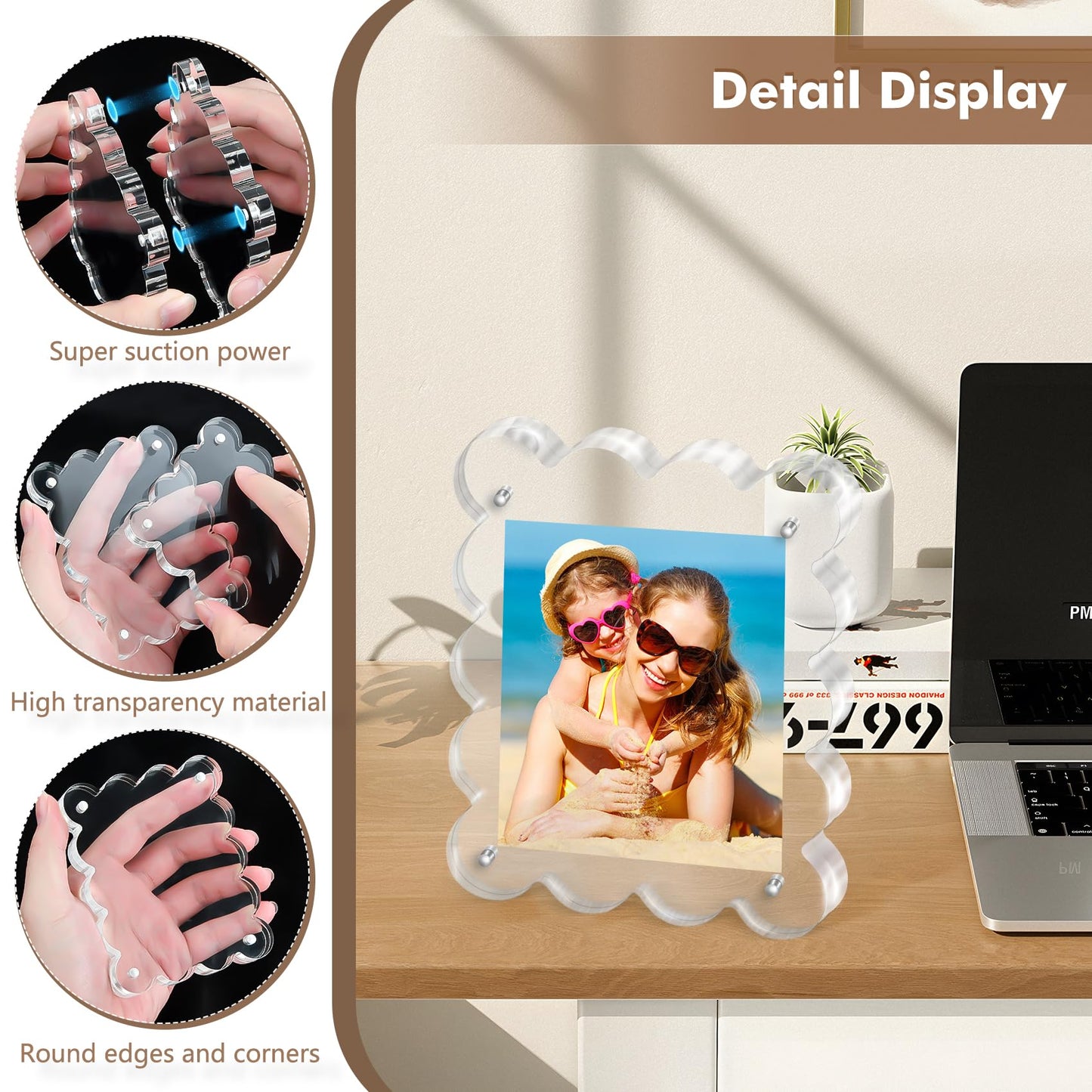 Chivalral 3 Pack 4x6 Acrylic Picture Frame, Double-Sided Tabletop Display