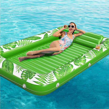 Inflatable Tanning Pool Lounger Float - Jasonwell 4 in 1 Sun Tan Tub Sunbathing Pool Lounge Raft Floatie Toys Water Filled Tanning Bed Mat Pad for Adult Blow Up Kiddie Pool Kids Ball Pit Pool (L)