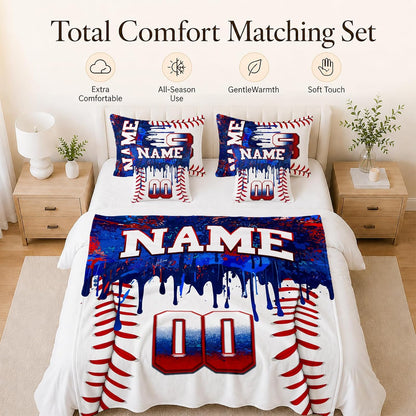 Kids Blanket Custom Baseball Blankets, Splashed Ink Throw Bed Travel