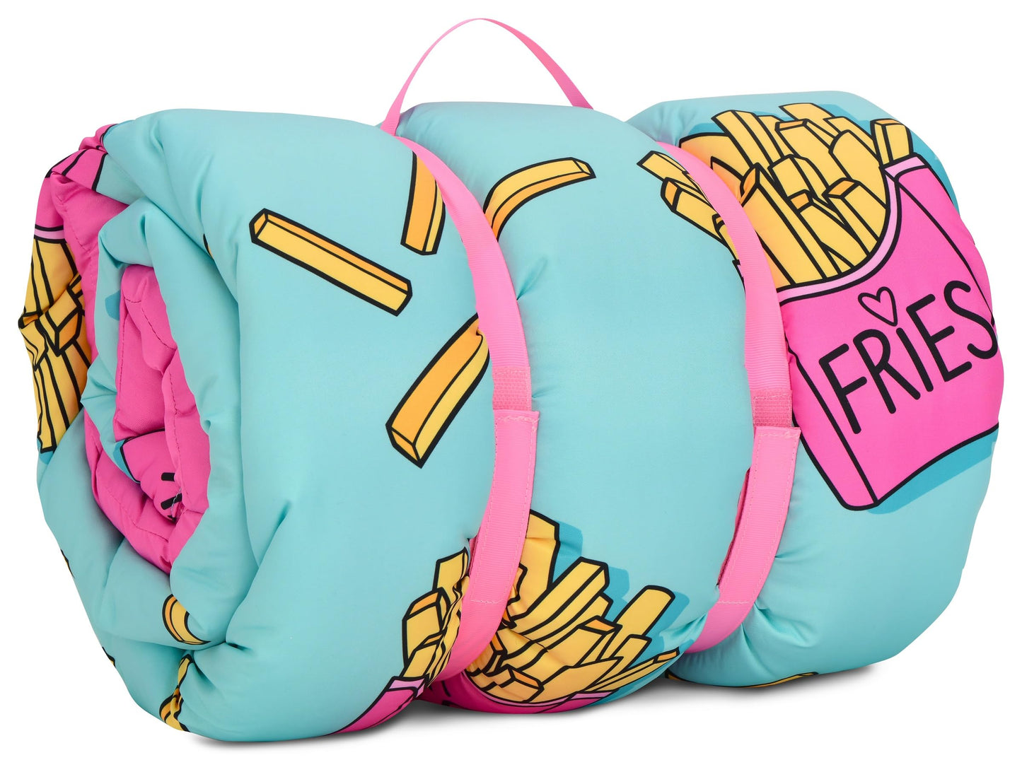 iscream Soft Cozy Fleece-Lined Fun Print Girls Sleeping Bag with Pillow | Snuggly, Integrated Handles, All Rolls Together for Ease, Machine Wash, 55" x 25", Fits Ages 4 to 10, Slumber Party Perfect