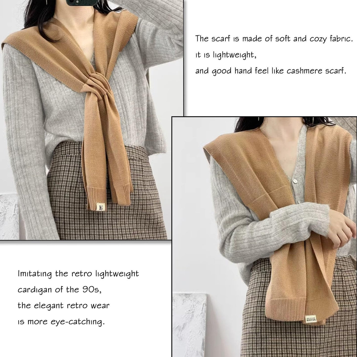 huablo Women's Fashion Knitted Shawl