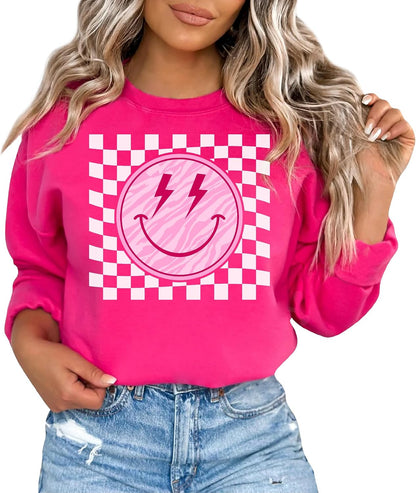 TEEAMORE Smiley Face Sweatshirt