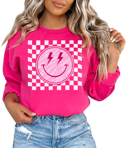 TEEAMORE Smiley Face Sweatshirt