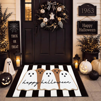 Tinideya 2 Pcs Halloween Door Mats Outdoor Layered Ghost Front Door Mat