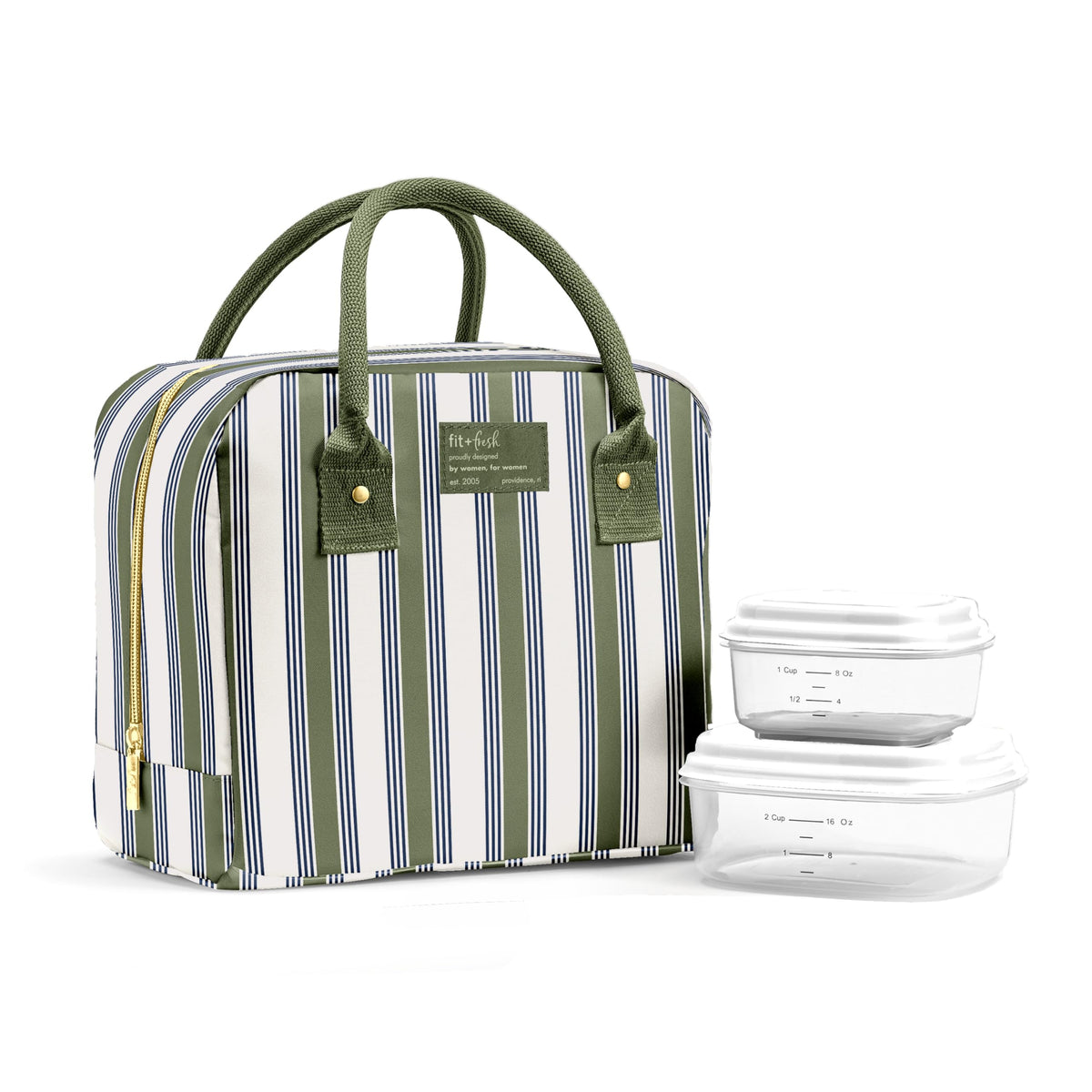Fit & Fresh Bloomington Lunch Bag for Women - Insulated Large Lunch Box for Work with Containers, Leak-Resistant, Stain-Resistant, Zipper Closure, Cheetah