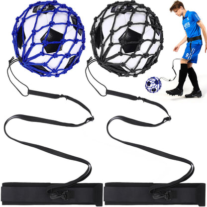 TOBWOLF Football Kick Trainer, Soccer Return Trainer Net Fits Ball Size 3, 4, 5, Hands-Free Soccer Kick Throw Training Aid
