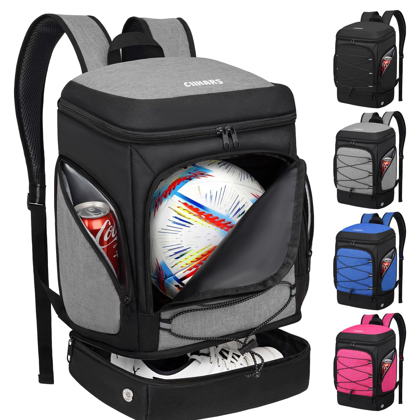 Soccer Backpack,Soccer Bag with Ball Holder and Shoe Compartment