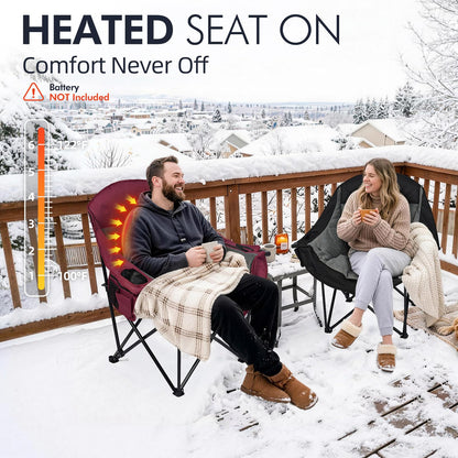 Oversized Camping Chairs for Adults - Heavy Duty Padded Outdoor Camp Chair